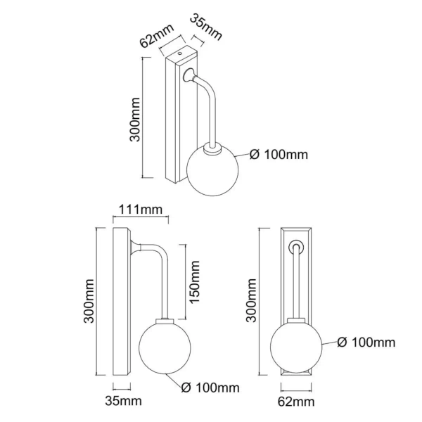 Ścienna lampa na wysięgniku Ero Parette Gold OR85617 IP44 złoty