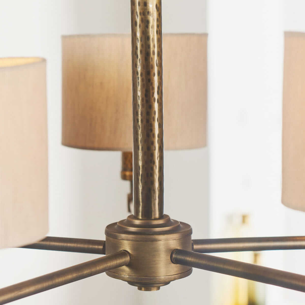 Wielopunktowa lampa wisząca Indara 71345 Endon z abażurkami brąz beżowa