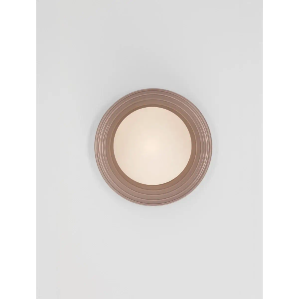 Okrągła lampa ścienna MALVANO LE45266 szklana do sypialni mokka