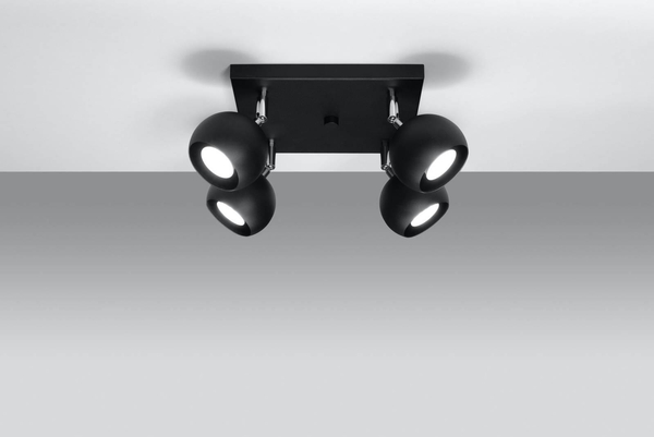 Plafon LAMPA sufitowa SL.0446 kwadratowa OPRAWA reflektorki kule balls czarne