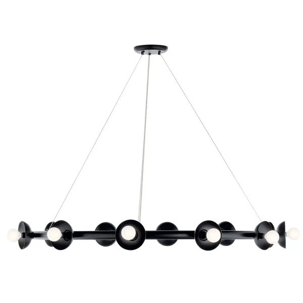 Industrialny żyrandol do salonu Palta KL-PALTA9-BK ring metalowy czarny