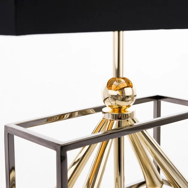 Stołowa lampka Quito T01939BK AU Cosmolight abażurowa czarna złota