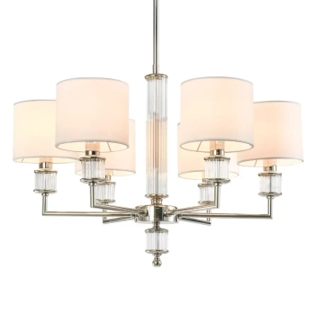 Lampa wisząca do sypialni SUTTON P06446NI-WH biała nikiel