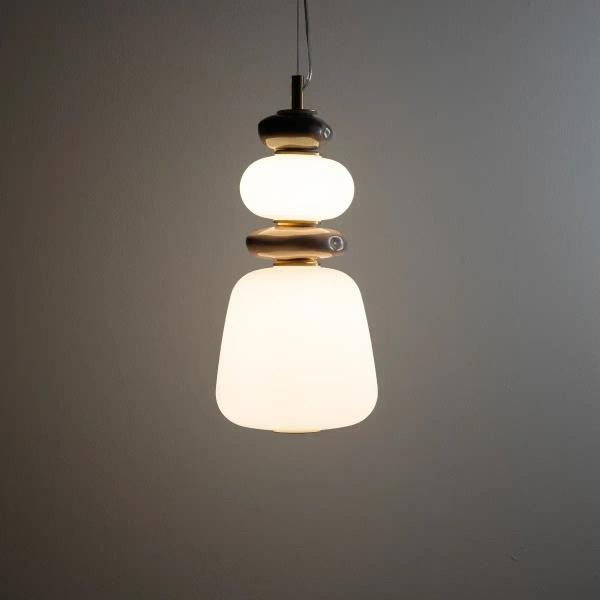 Salonowa lampa wisząca CERAMIC 11702 LED 12W 3000K szara biała