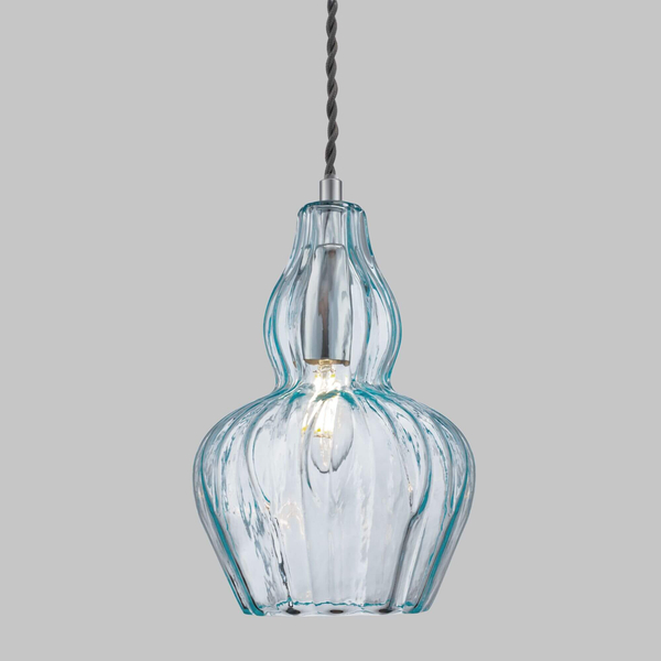 Pojedyncza lampa wisząca Eustoma MOD238-PL-01-BL szkło niebieska