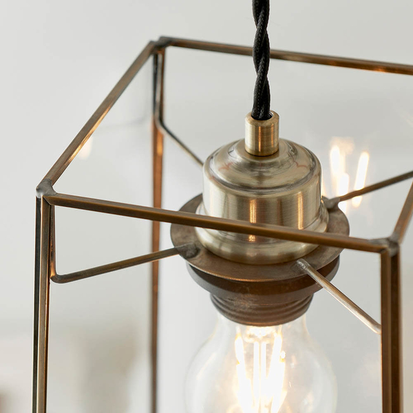 Klosz do lampy wiszącej Beaumont 60892 szklana przezroczysty mosiądz