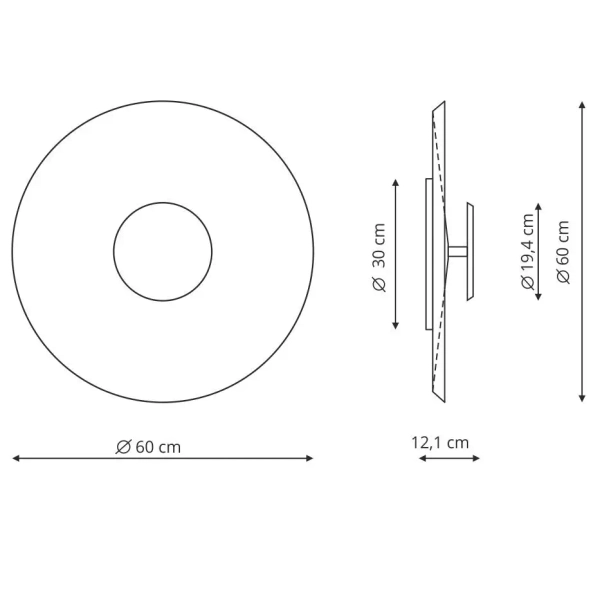 Owalna lampa sufitowa Coco LP-0508/1C-60 CF LED 18W 3000K brązowa