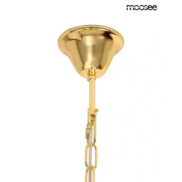 Wisząca lampa na łańcuchu CLARA złota MSE1501100560 9xE14 szklana glamour