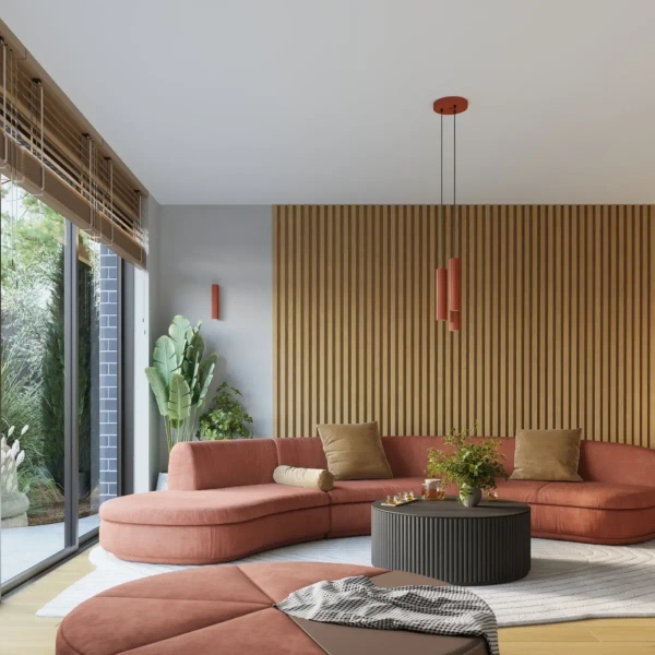 Wisząca lampa do sypialni KARBON SL.1633 potrójna tuby terakota