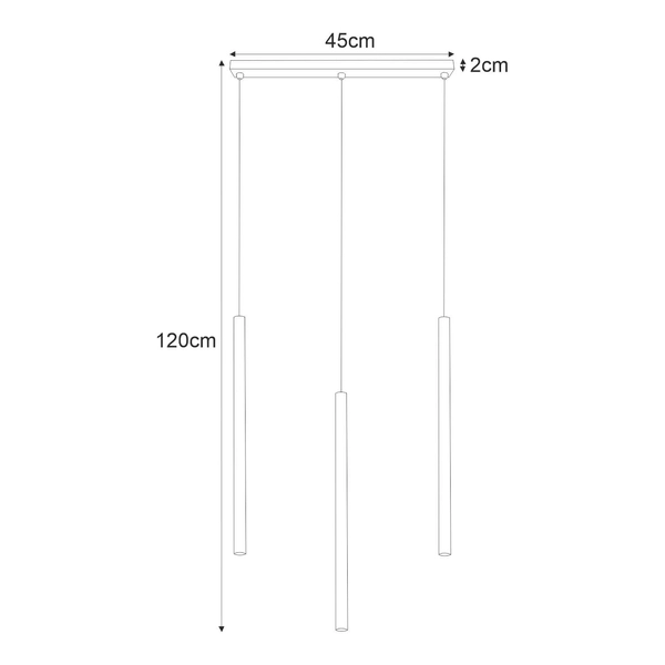 3-punktowa lampa wisząca Gelato K-4861 Kaja nad stół do jadalni czarna