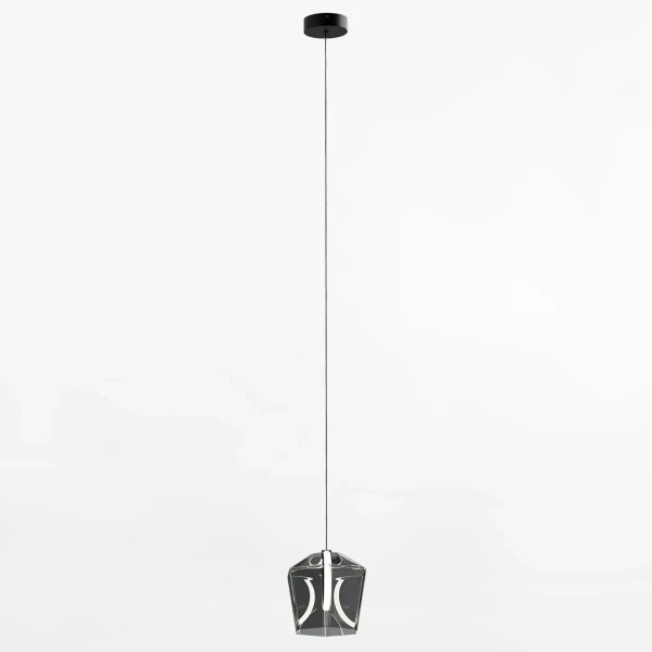 Szklana lampa wisząca do salonu COLORE MD3350-1BL/S LED 6W 3000K czarna