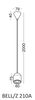 Lampa wisząca Bell 521001203 Elkim LED 5W 4000K loftowa czarna