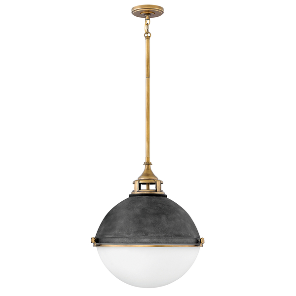 Lampa wisząca QN-FLETCHER-P-L-AZ industrialna szkło biała