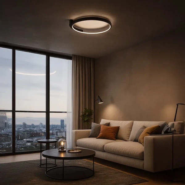 Pierścieniowa sufitowa lampa Luna ML1843 LED 18W 4000K ring czarny