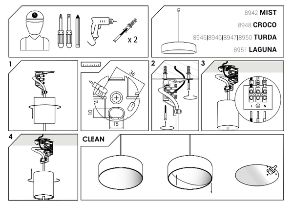 Szara lampa wisząca Croco 8948 nowoczesna do przedpokoju wzorki