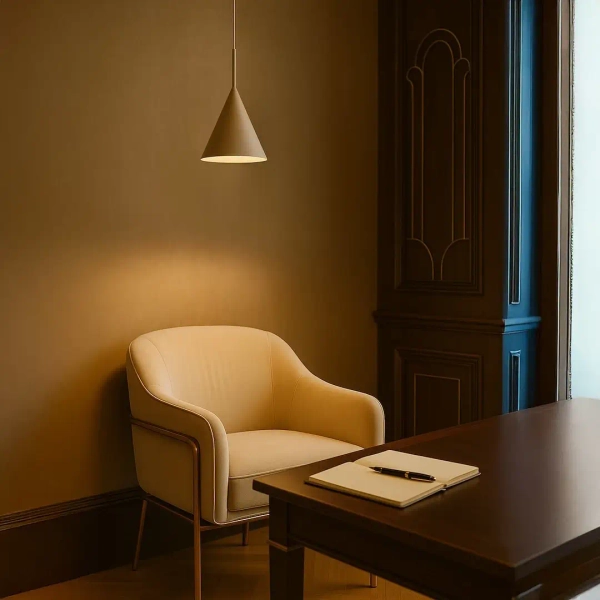 Nowoczesna zwisająca lampa Capital MLP2468 stożek regulowana beżowy