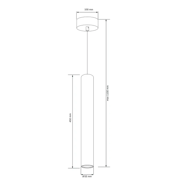 Wisząca lampa podłużna Lungomare 326140 nad stół tuba złota czarna