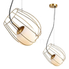 Druciana LAMPA wisząca MELISA MDM-3943/1 GD Italux metalowa OPRAWA drut ZWIS szklana kula ball klatka loft złota