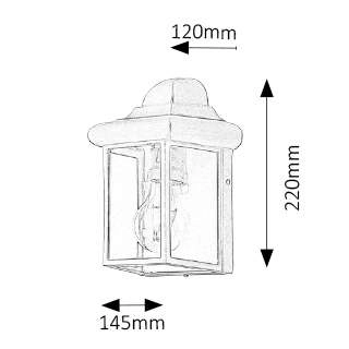 Zewnętrzna LAMPA ścienna NORVICH 8754 Rabalux elewacyjna OPRAWA ogrodowy kinkiet outdoor IP43 antyczne złoto przezroczysty