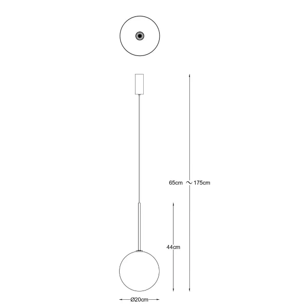 Wisząca nowoczesna lampa MILAN P0606-01B-2GAC szklana kula złota