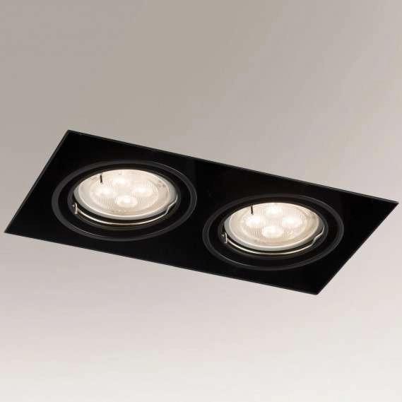 Wpuszczana LAMPA sufitowa OMURA 3302 Shilo podtynkowa OPRAWA prostokątna downlight metalowy wpust czarny