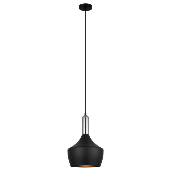 Industrialna LAMPA wisząca OPHELIA MDM-3028/1 BK+CR Italux metalowa OPRAWA zwis loft chrom czarny