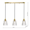 Lampa wisząca nad stół Hadano HAD3640-05 Dar Lighting mosiądz przezroczysta
