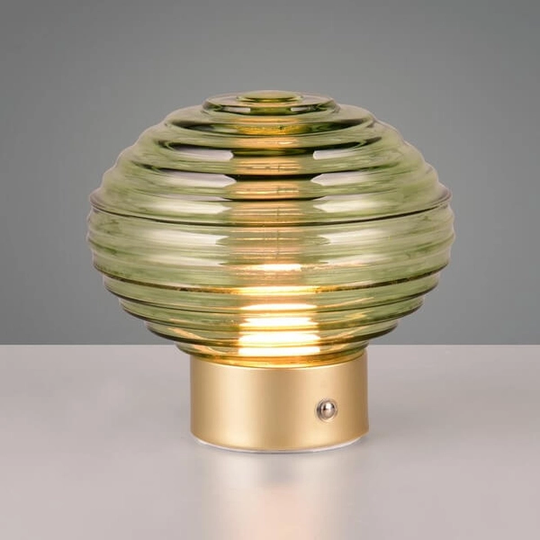 Szklana lampa stołowa Earl R57771115 LED 2W 3000K mosiądz zielona