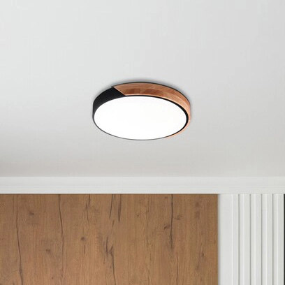 Okrągła LAMPA sufitowa MAPLE 3528 Rabalux ekologiczny plafon LED 24W 4000K do salonu drewno