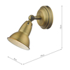 Regulowana lampa ścienna Nathaniel NAT0742 metalowa mosiądz