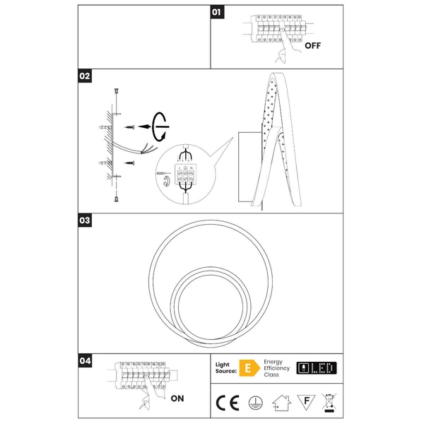Kinkiet ścienny Lucero ML1050 LED 13W 4000K wstęga złoty
