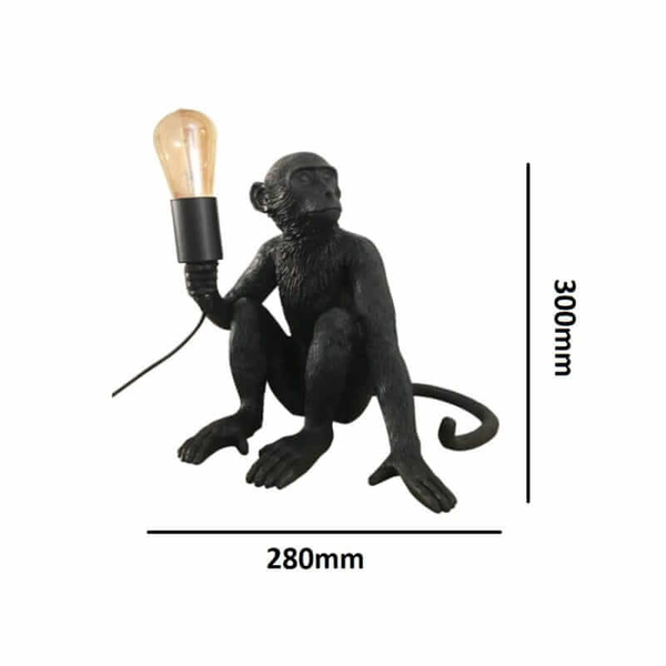 Sypialniana lampka stojąca Monkey ABR-KARD4-C Abruzzo ozdobna małpka czarny