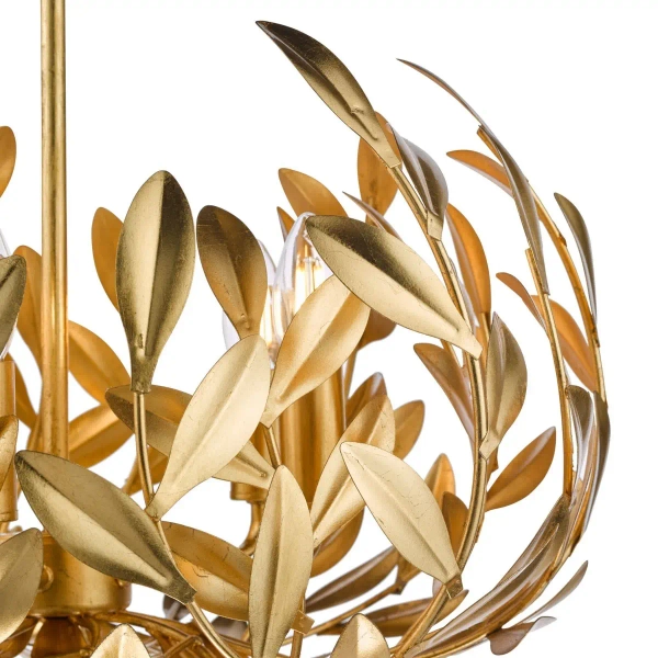 Łańcuchowa lampa wisząca Ercilia ERC0535 liście gałęzie złote