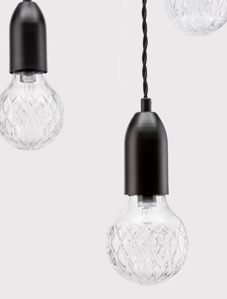 Czarna lampa wisząca BANI LE42715 szklana klosz przezroczysty