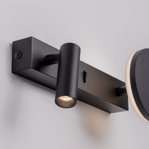 Lampka ścienna PAROTANI LE44678 LED 9W 3000K rurka sopel czarna