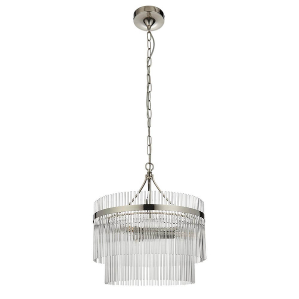 Lampa wisząca na łańcuchu Marietta 104113 szklana błyszczący nikiel