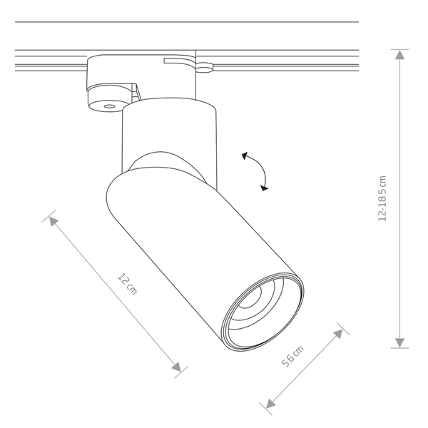 Lampa do szynoprzewodów PROFILE INDIA 7657 Nowodvorski 15W spot metal czarna