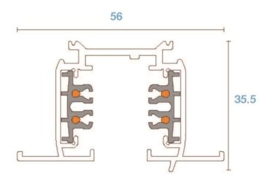 3-fazowy szynoprzewód wpuszczany 8103 Shilo 2m metalowy czarny