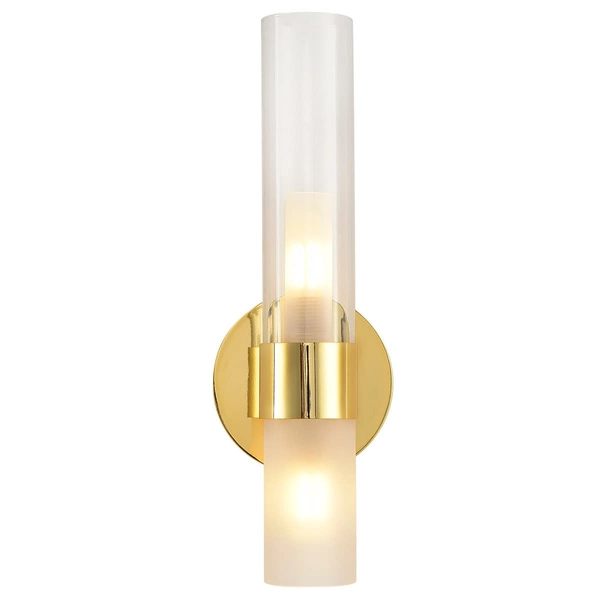 Lampa ścienna tuba Candela DN1505-1 gold Step szklana złota