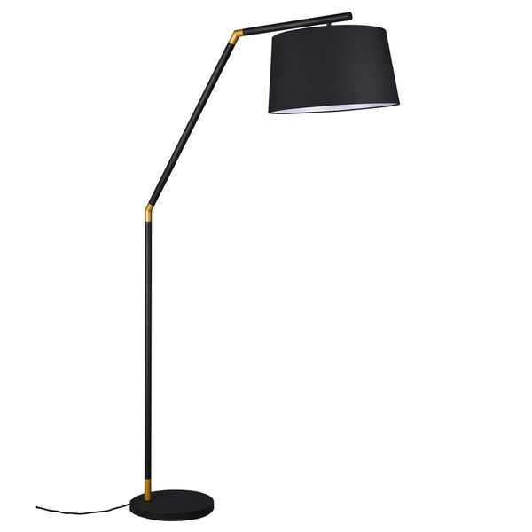 Tekstylna lampa podłogowa Tracy 462100132 Trio do salonu metalowa czarna