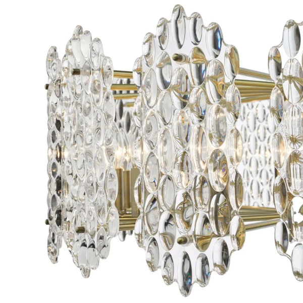 Wisząca lampa glamour Porthos POR1575 kryształowa na łańcuchu mosiądz