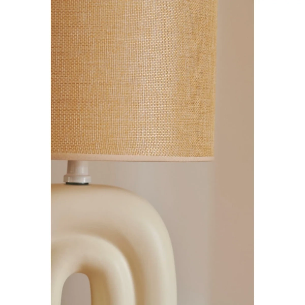 Abażurowa lampka stołowa Haze 2412705009 na komodę beżowy
