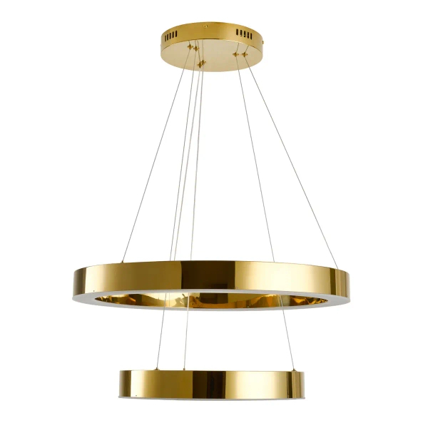 Lampa wisząca art deco CIRCLE DN924-40+60 złota metalowa akrylowa LED 53W 3000K do jadalni