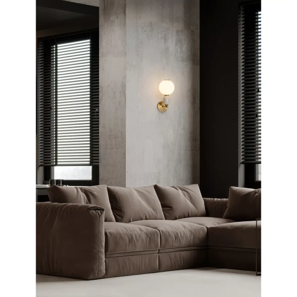 Kinkiet ścienny do salonu LAVERZO LE45229 LED 6W 3000K kulisty beżowy złoty