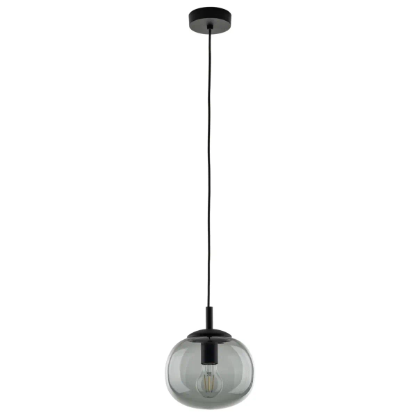 Szklana lampa kula VIBE 5825 wisząca do sypialni czarny grafit