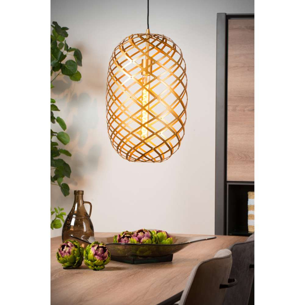 Loftowa LAMPA wisząca WOLFRAM  21417/32/02 Lucide metalowa OPRAWA klatka zwis mosiądz