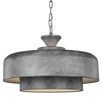 Industrialna LAMPA wisząca Haymarket FE-HAYMARKET-P Elstead FEISS metalowa OPRAWA okrągły ZWIS na łańcuchu galwanizowany