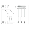 Potrójna lampa wisząca LAGOS SL.1481 tubki metalowe beżowe