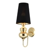 Ścienna lampa z abażurem Queen MB-8046-18 black gold Step klasyczna czarna złota