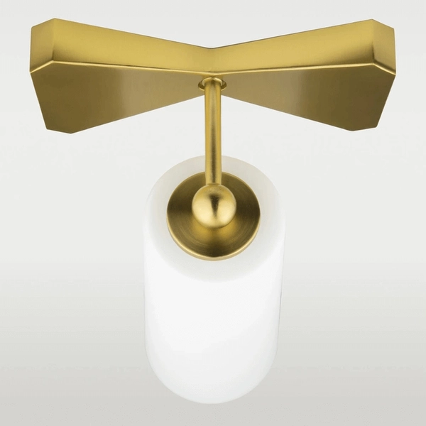 Kinkiet Bow W01176BR Cosmolight szklany do gabinetu biały mosiądz